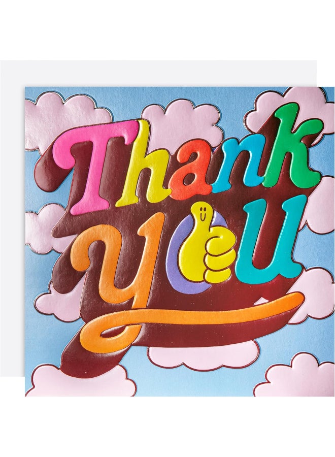 Hallmark 'Thumbs Up' Contemporary Thank You Greeting Card (16 x 18 cm) - Image 1